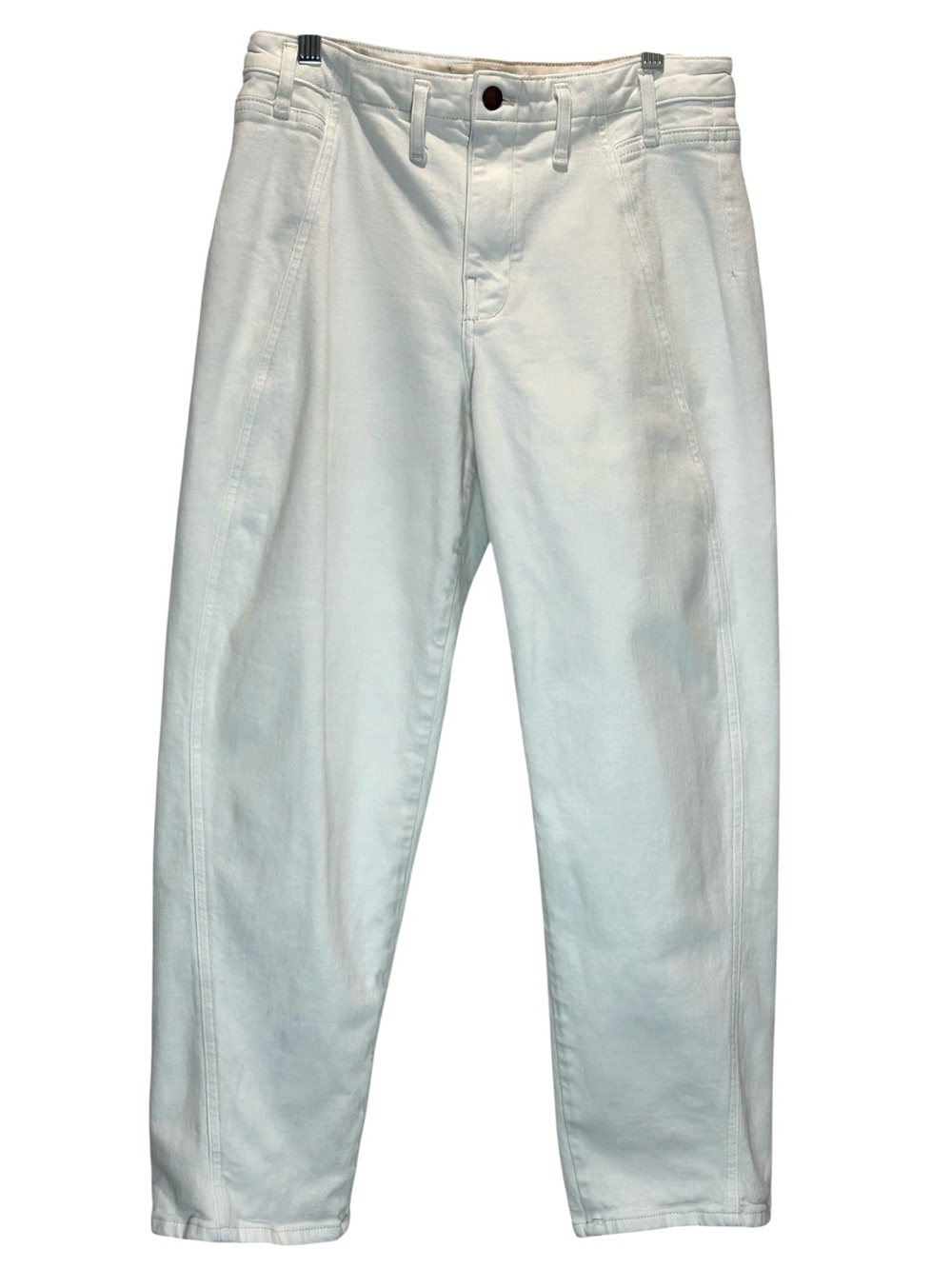 Pilcro by Anthropologie White Barrel Leg High Rise Denim Jeans - Size 27